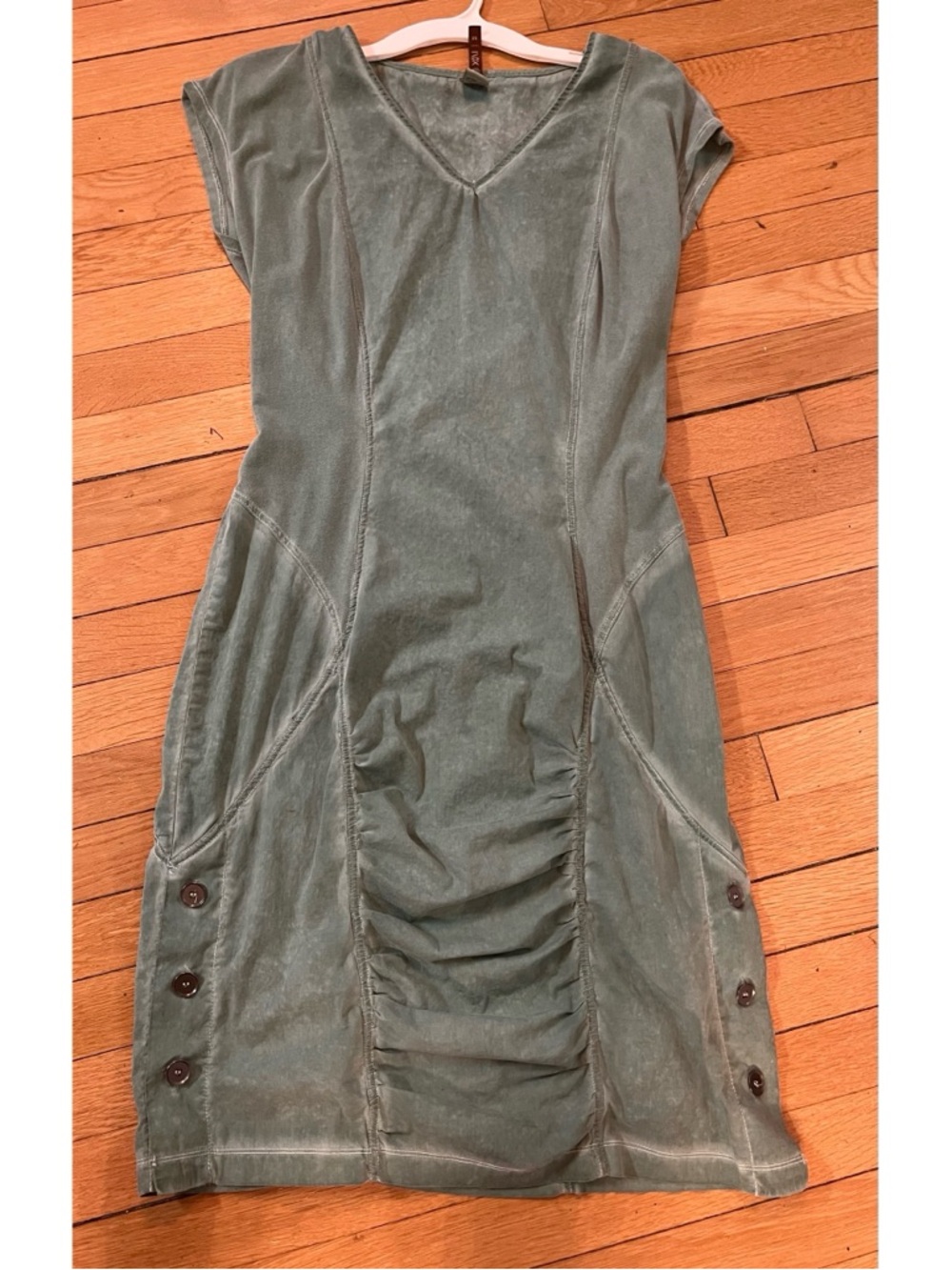 XCVI Sage Ruched Cotton Dress Size Medium